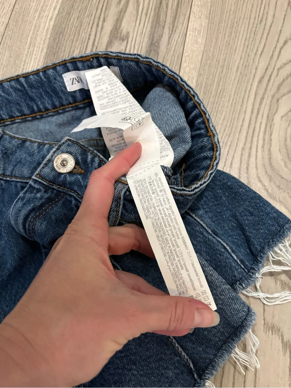 Zara Kids Distressed Denim Mini Skirt Size 9